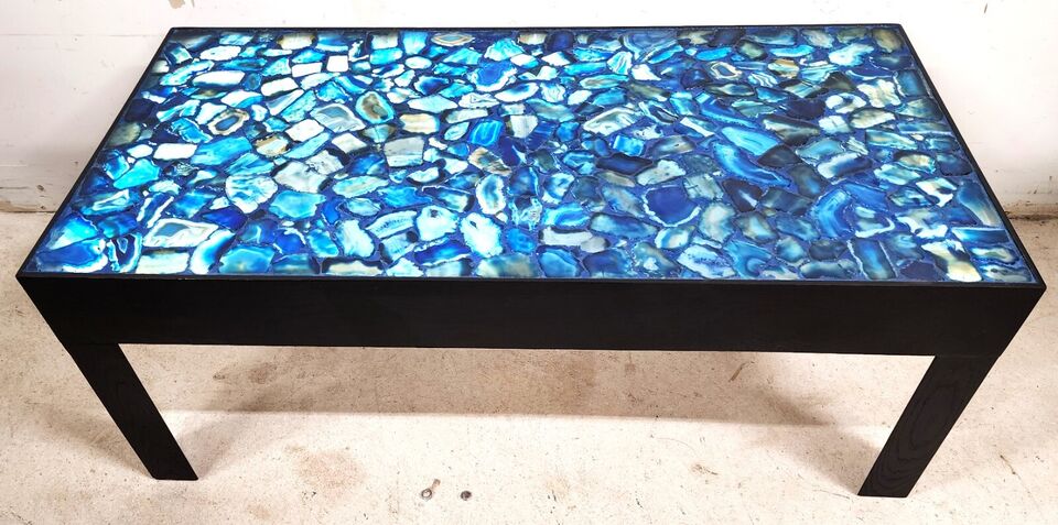 Blue Agate Coffee Table Backlit Custom Made