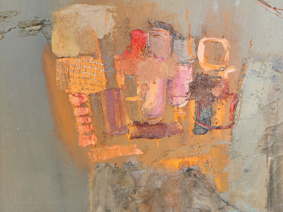 Vintage Signed MCM Abstract Oil Painting