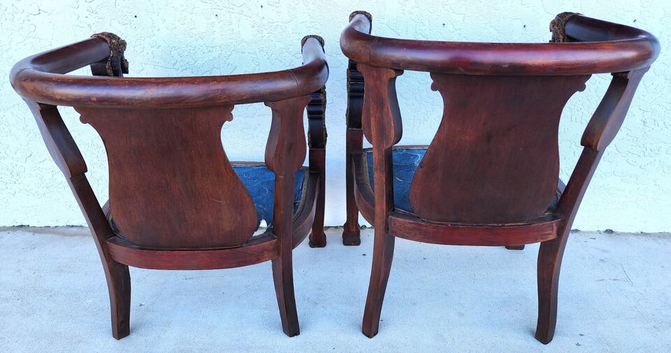 Antique Chinese Dragon Chairs Asian Pair