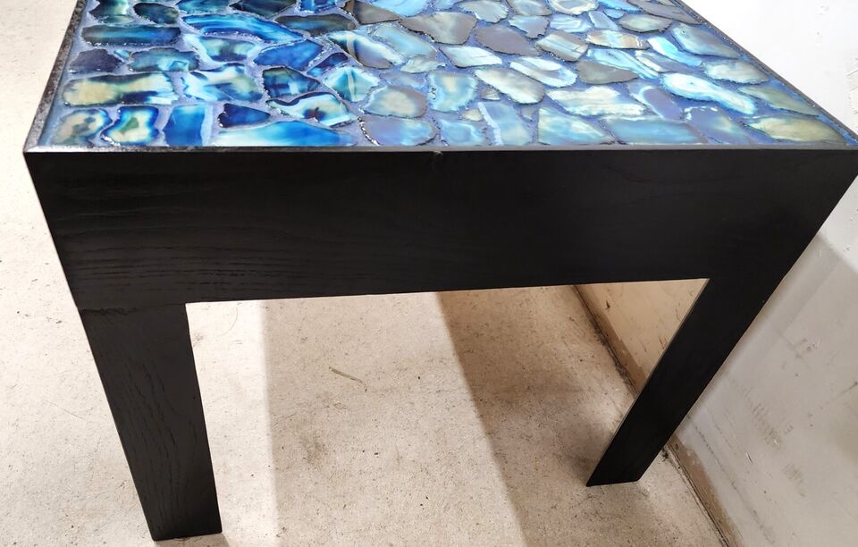 Blue Agate Coffee Table Backlit Custom Made
