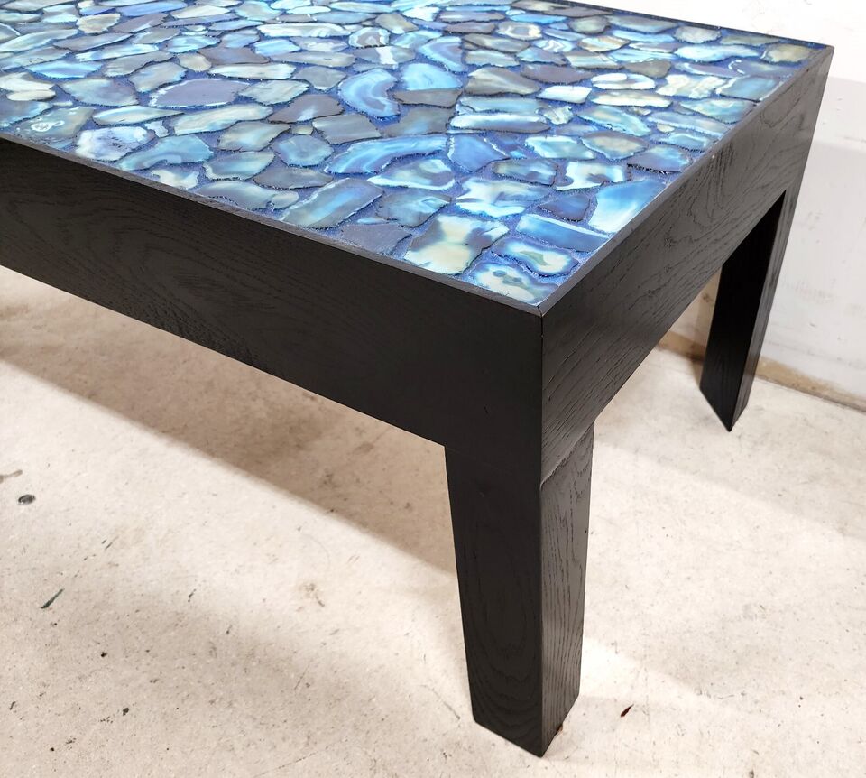 Blue Agate Coffee Table Backlit Custom Made