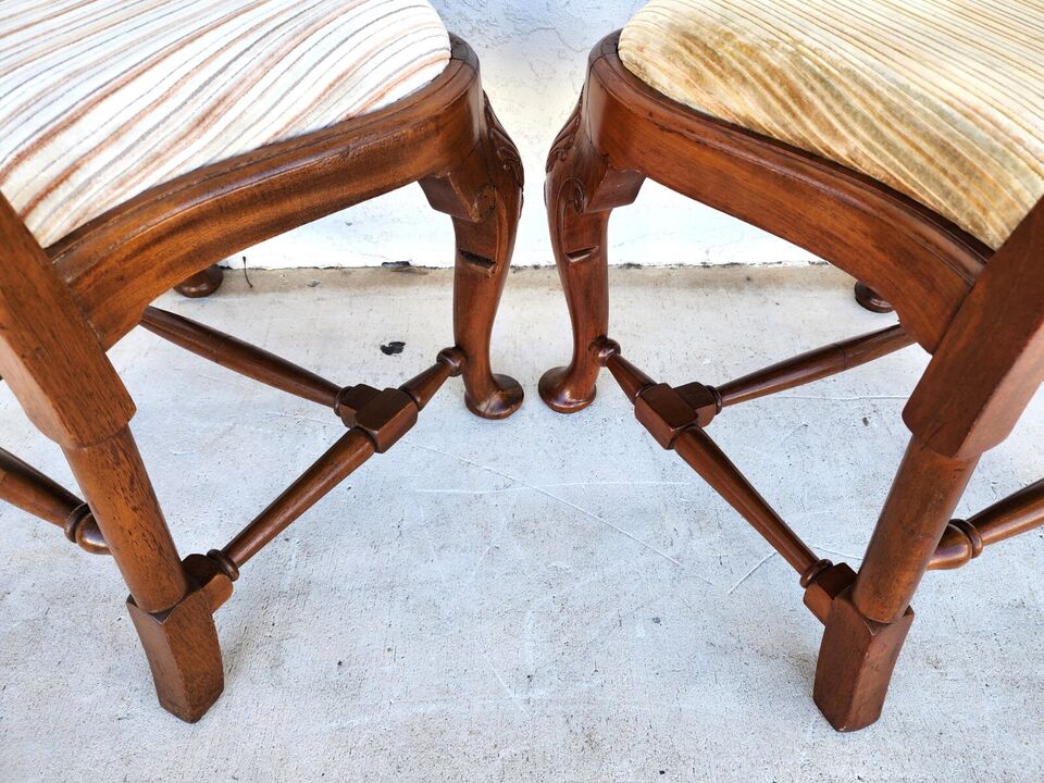 Antique Italian Georgian Dining Chairs Shell Walnut Set of 5