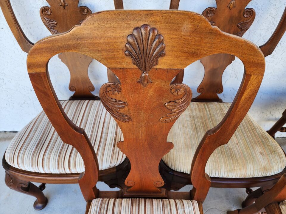 Antique Italian Georgian Dining Chairs Shell Walnut Set of 5