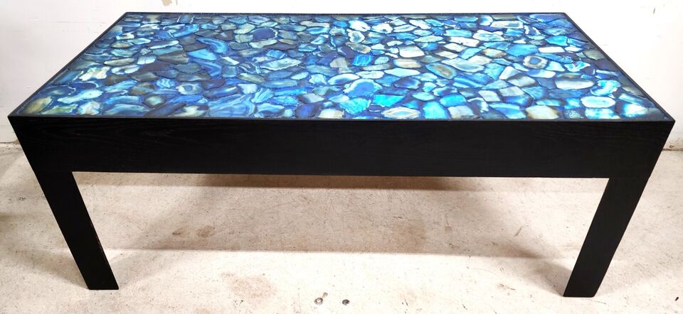 Blue Agate Coffee Table Backlit Custom Made