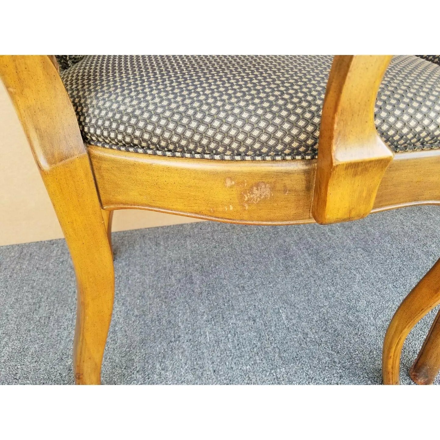 Vintage Italian Walnut Accent Dining Armchairs - Set of 2