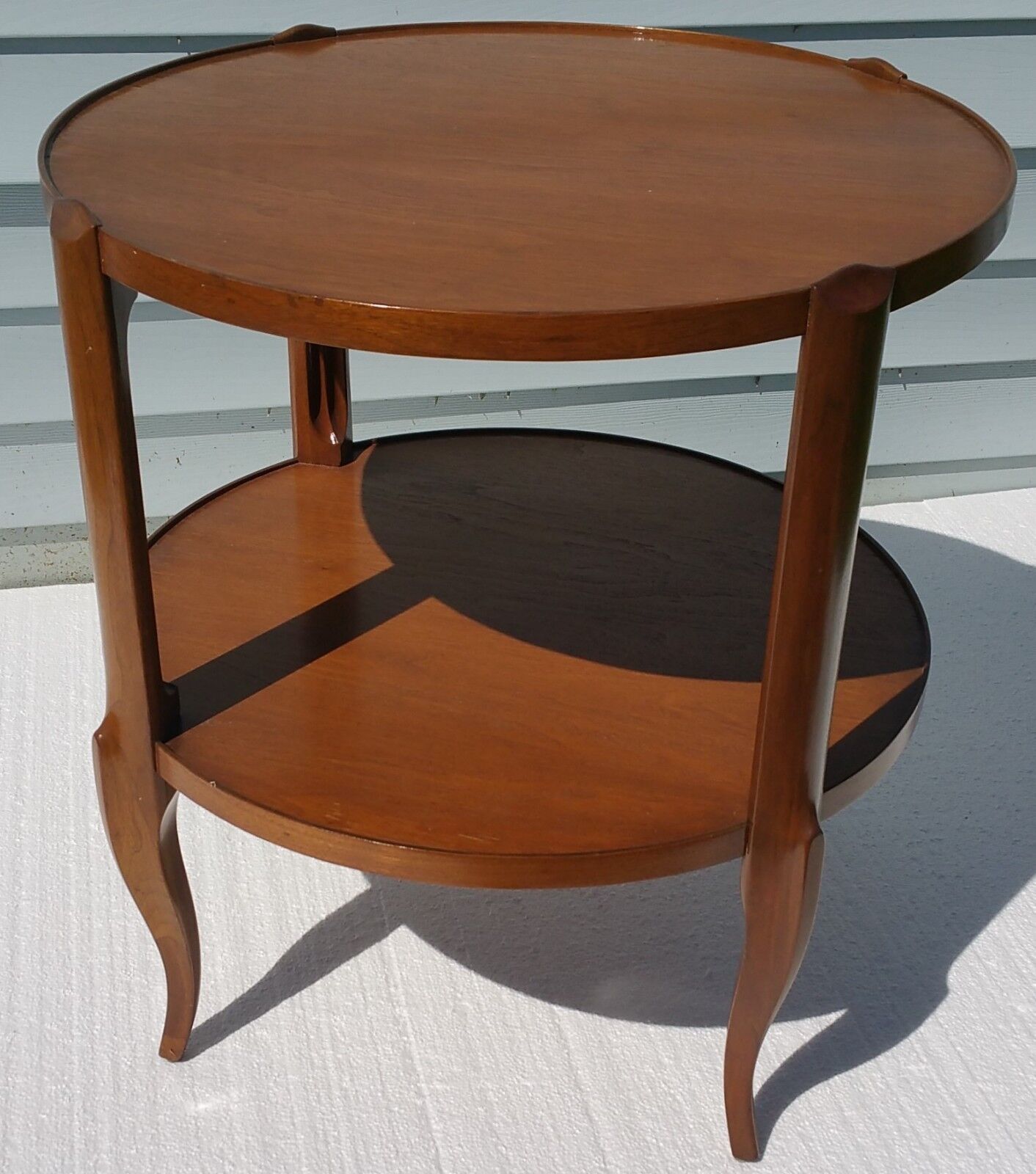 VTG Bodart French Country Provincial 2 Tier Side End Lamp Wood Occasional Table