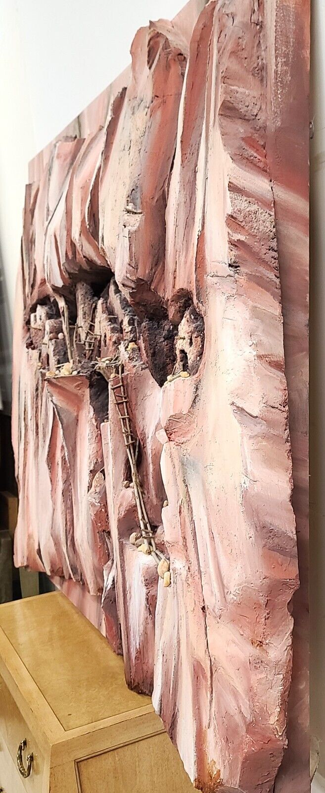 7 Foot Monumental Pueblo Cliff Dwelling 3 Dimensional Wall Art Sculpture
