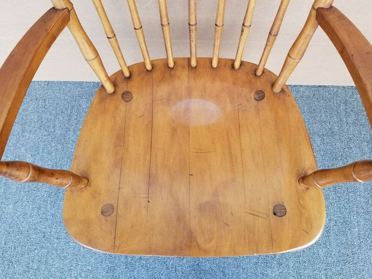 Vtg ETHAN ALLEN FAUX BAMBOO BIRDCAGE DINING ARMCHAIR