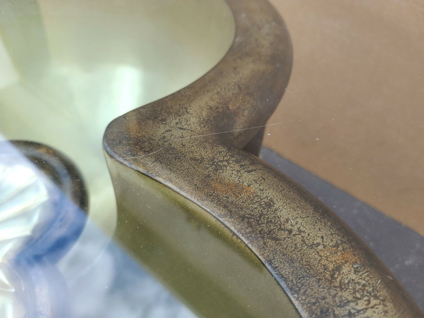 3 Dimensional Lotus Flower Glass Top Indoor Outdoor Cocktail Side End Table 48"