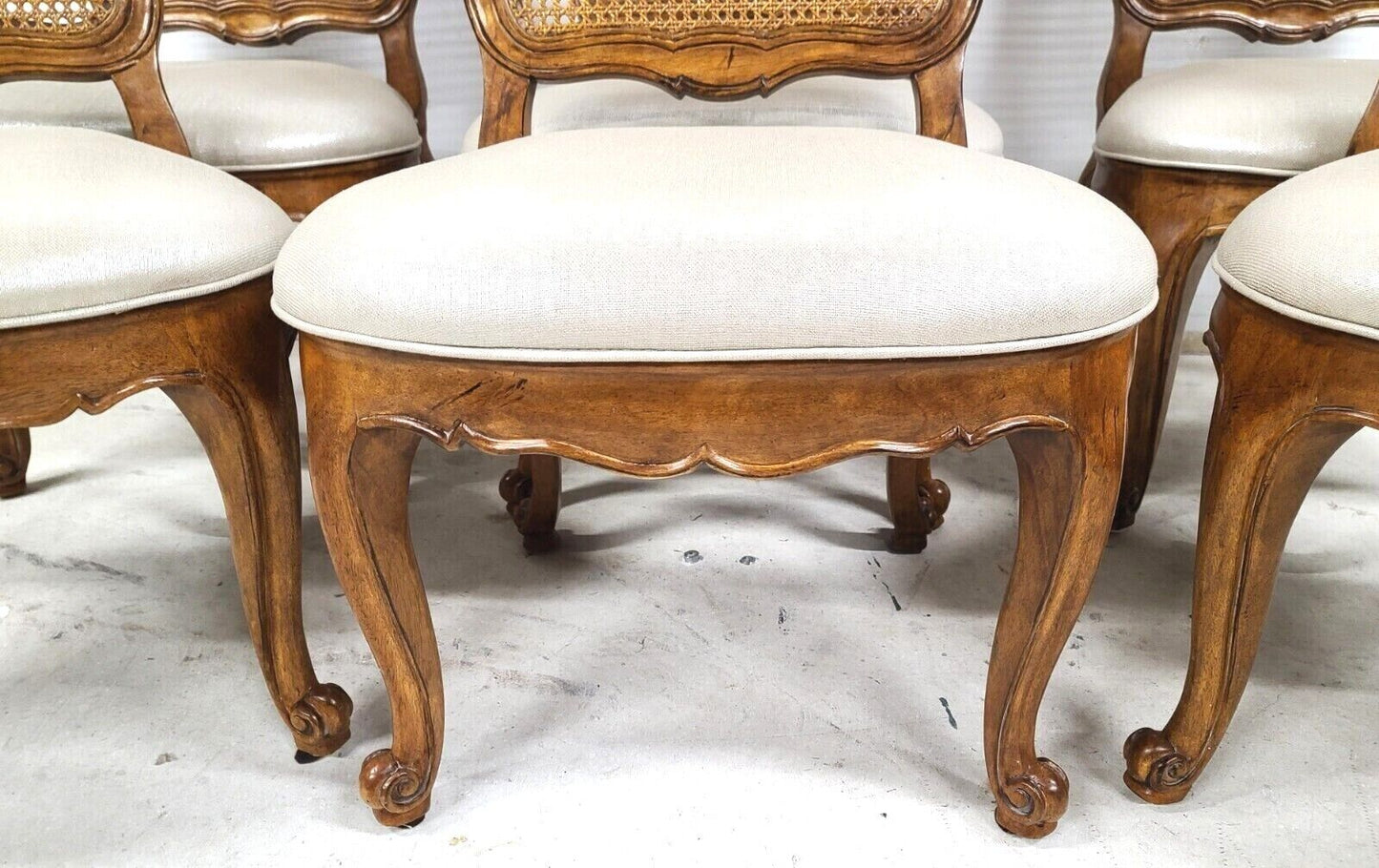 (6) French Provincial Cane Dining Chairs by CENTURY FURNITURE
