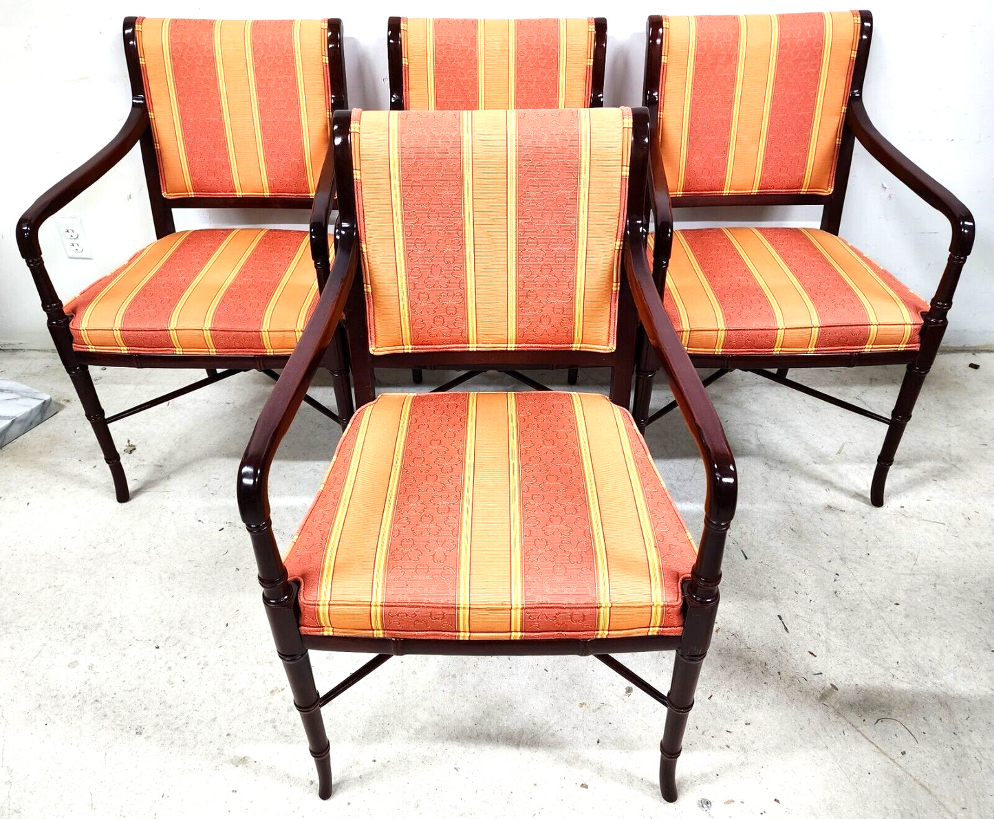 Regency Dining Chairs Faux Bamboo by CABOT WRENN (4)