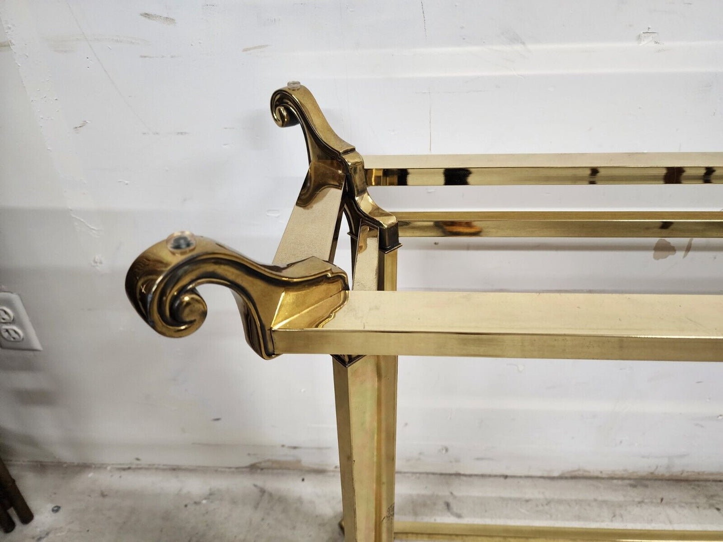 Vintage Console Table Glass & Brass