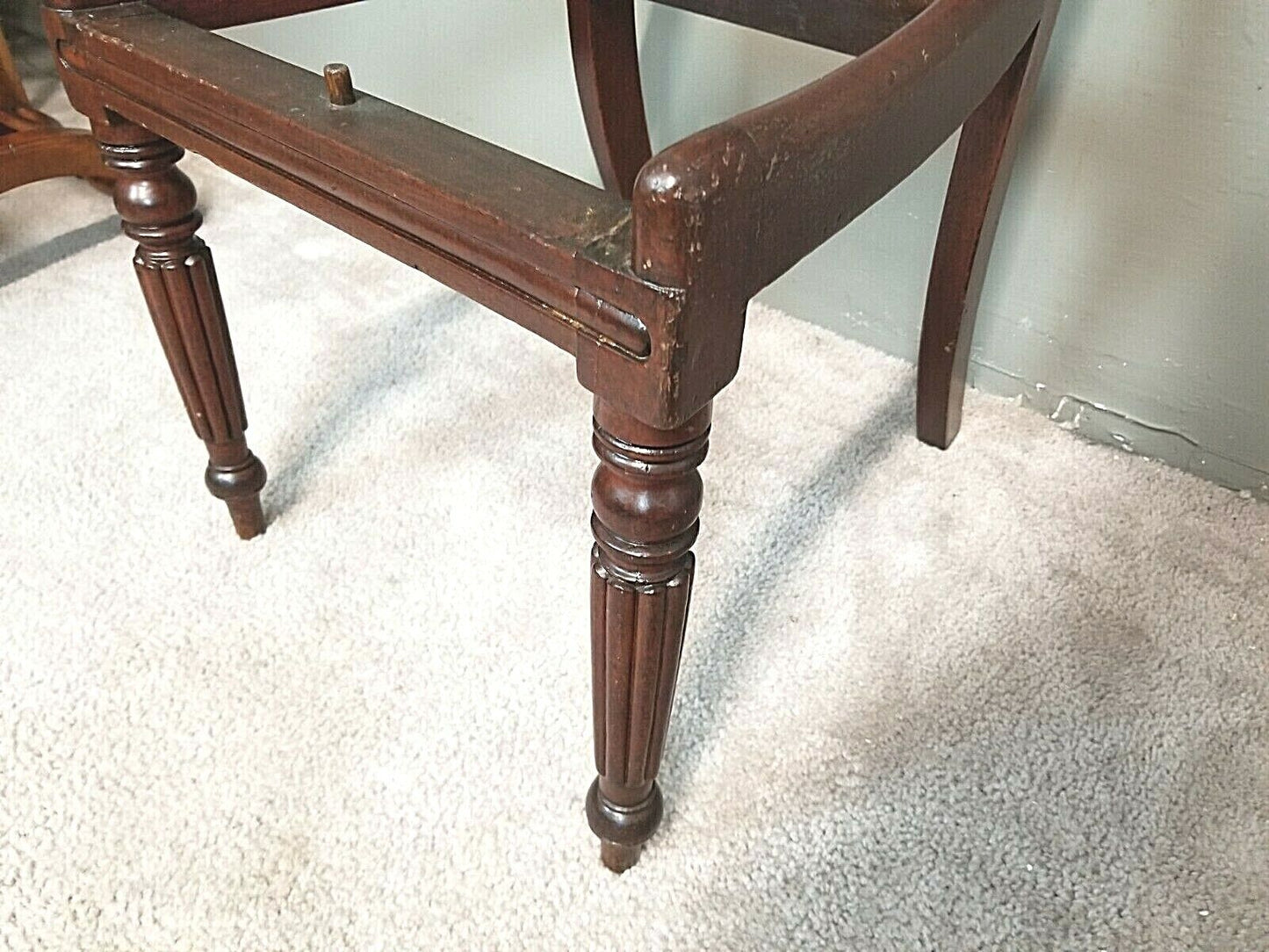 Antique 1800's George III Style Mahogany English Regency Desk Vanity Chair