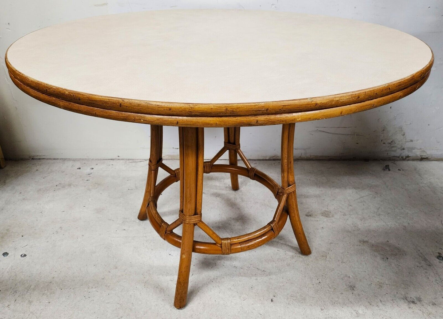 Vintage Bamboo Dining Table Old Florida Boho