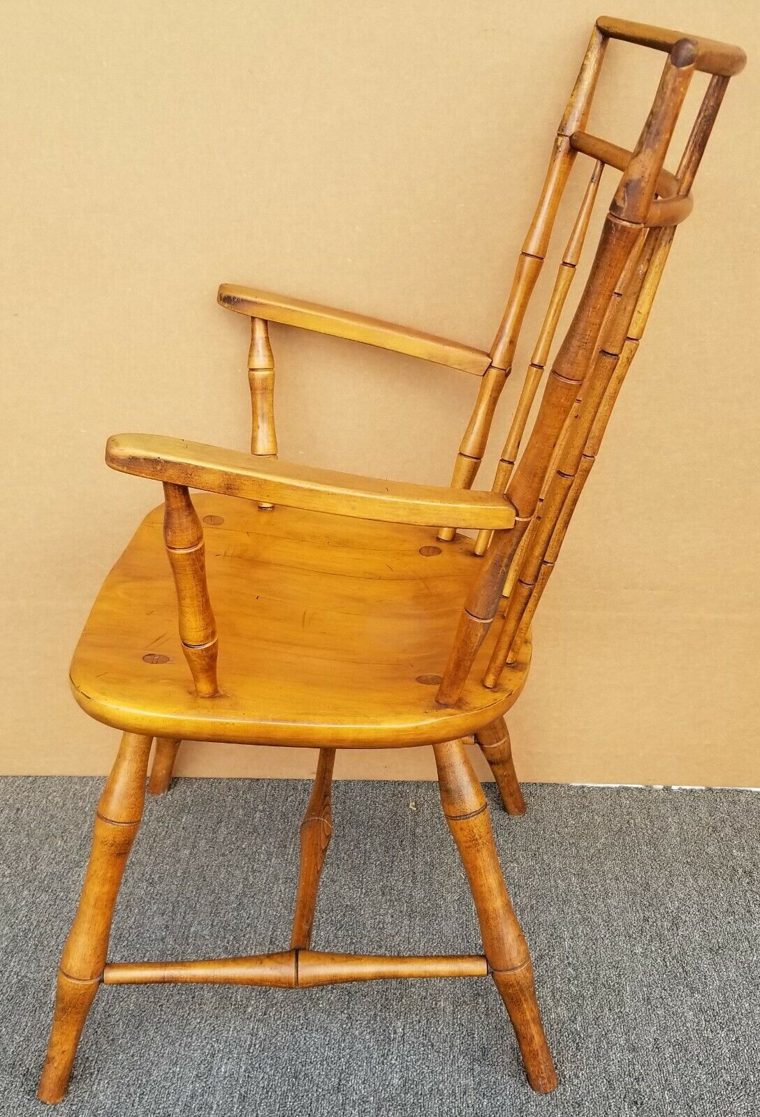 Vtg ETHAN ALLEN FAUX BAMBOO BIRDCAGE DINING ARMCHAIR