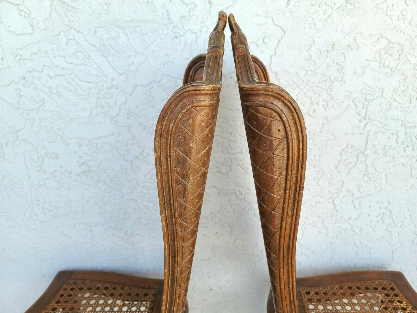 (6) Mid Century French Wingback Cane Dining Chairs by MARIANO GARCIA of Spain