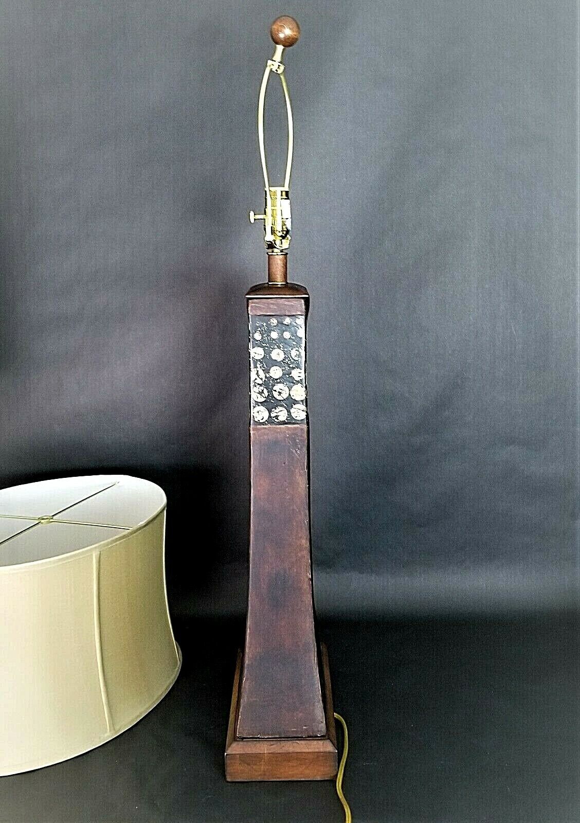 THE NATURAL LIGHT MCM Modern Contemporary Ceramic Table Lamp w Shade 38"