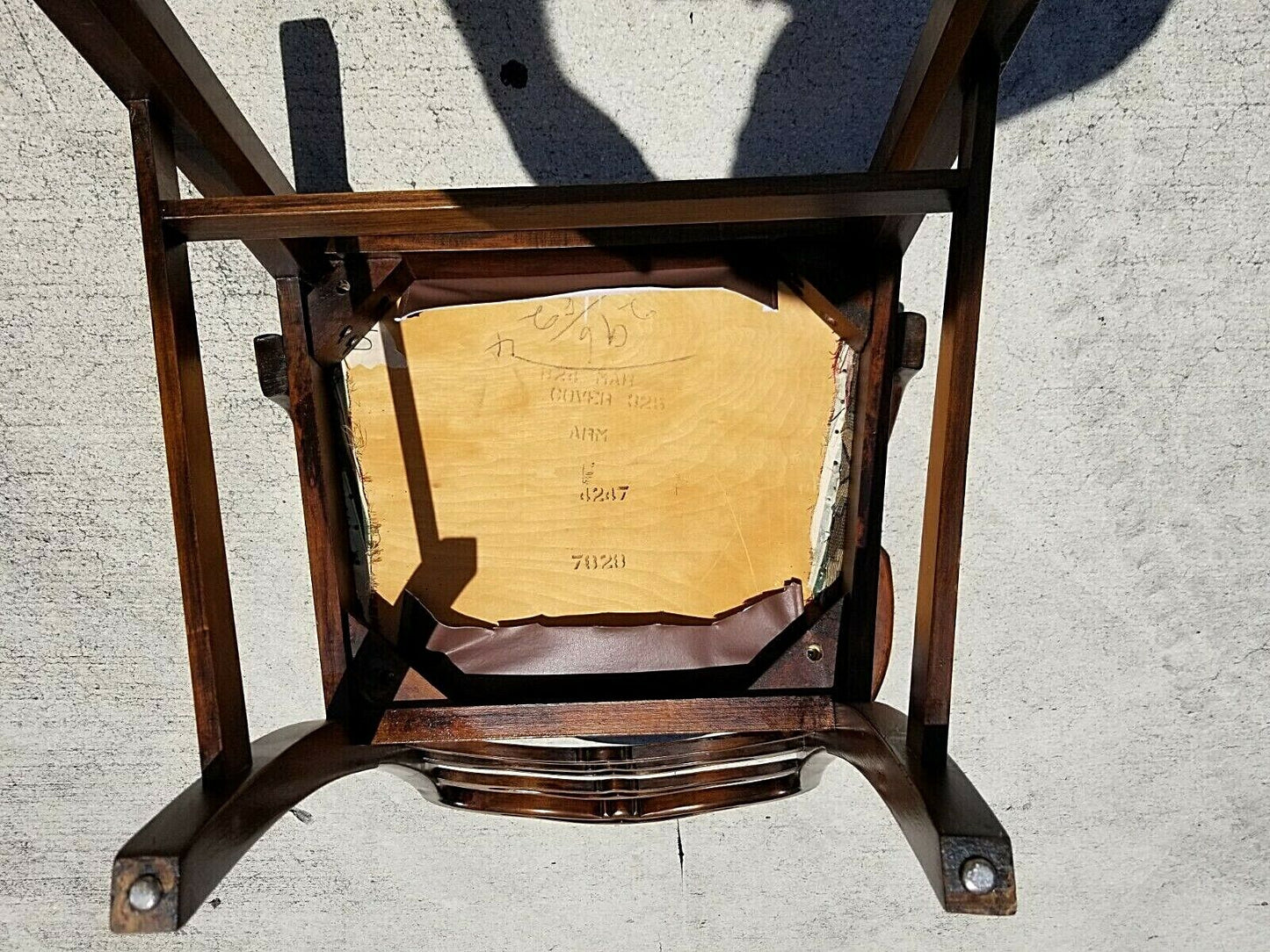 Vintage English Chippendale Style Mahogany Ribbon Back Dining Chairs - Set of 6