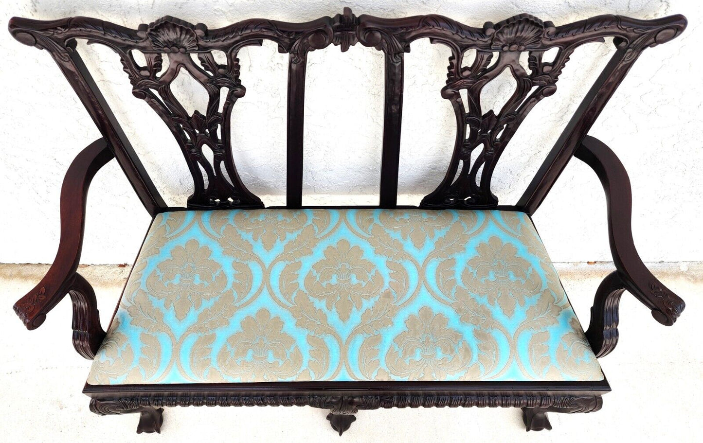 Vintage Chippendale Style Bench or Settee