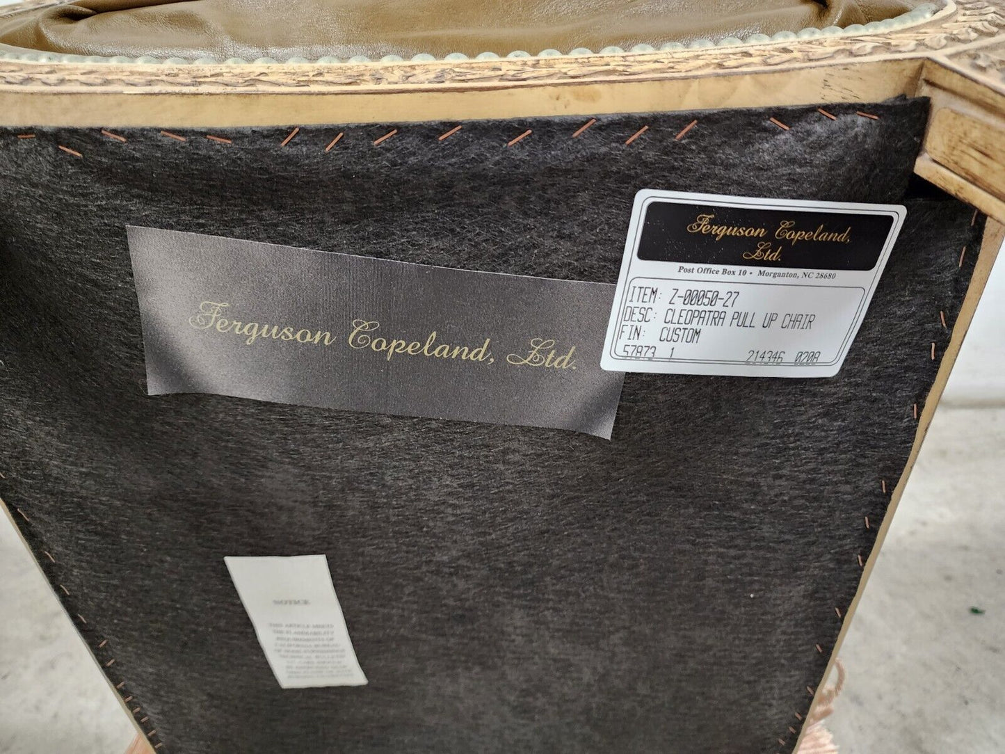 Hollywood Regency Leather " Cleopatra " Armchairs by FERGUSON COPELAND