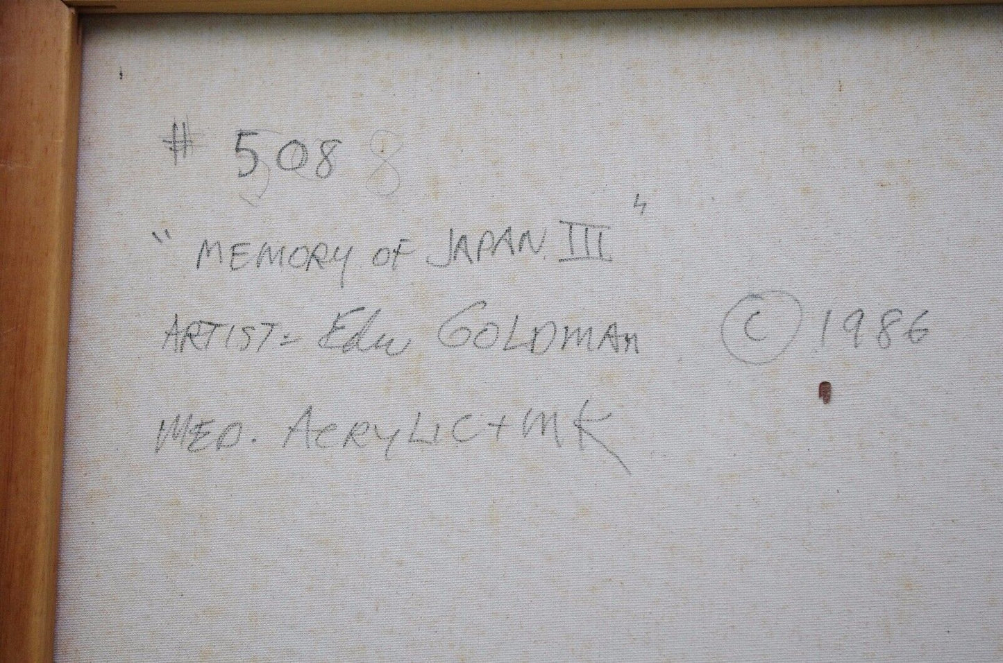 Edward Goldman (1916-2006) Abstract Acrylic Canvas Painting Signed Titled 48"