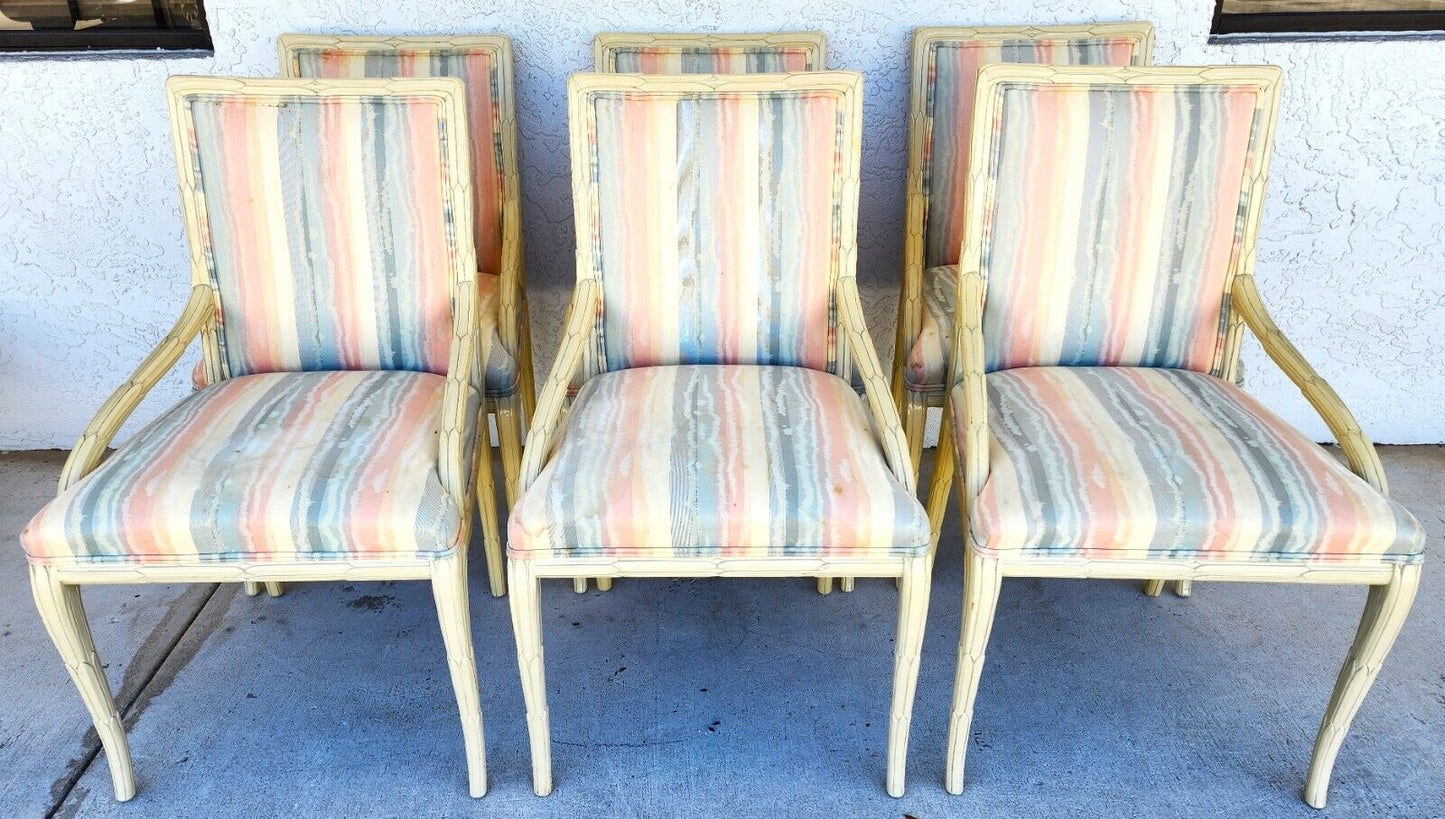 Faux Bois Dining Chairs Lacquered by CENTURY FURNITURE Set of 6