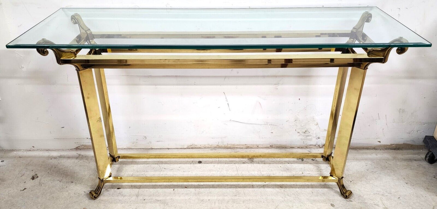 Vintage Console Table Glass & Brass
