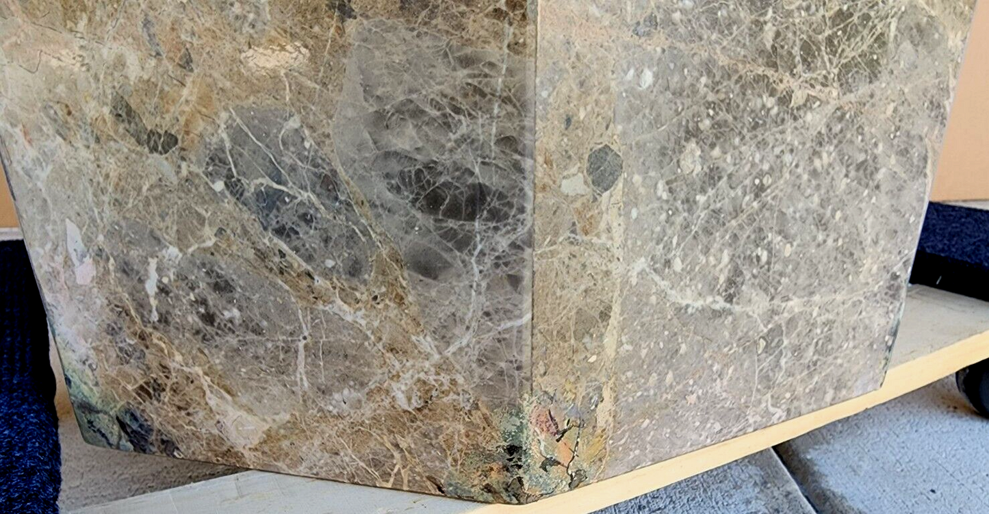 Marble Dining Table Faux Emperado Italian 1970s 55"