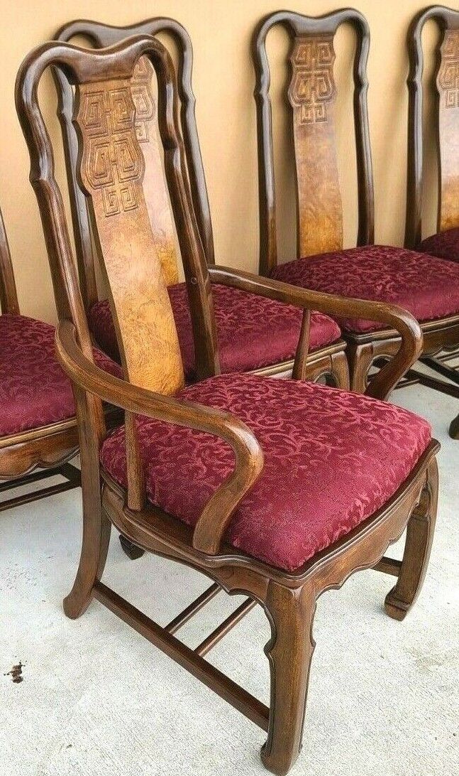Asian Ming Solid Mahogany Dining Armchairs by UNIVERSAL FURNITURE - Set of 2