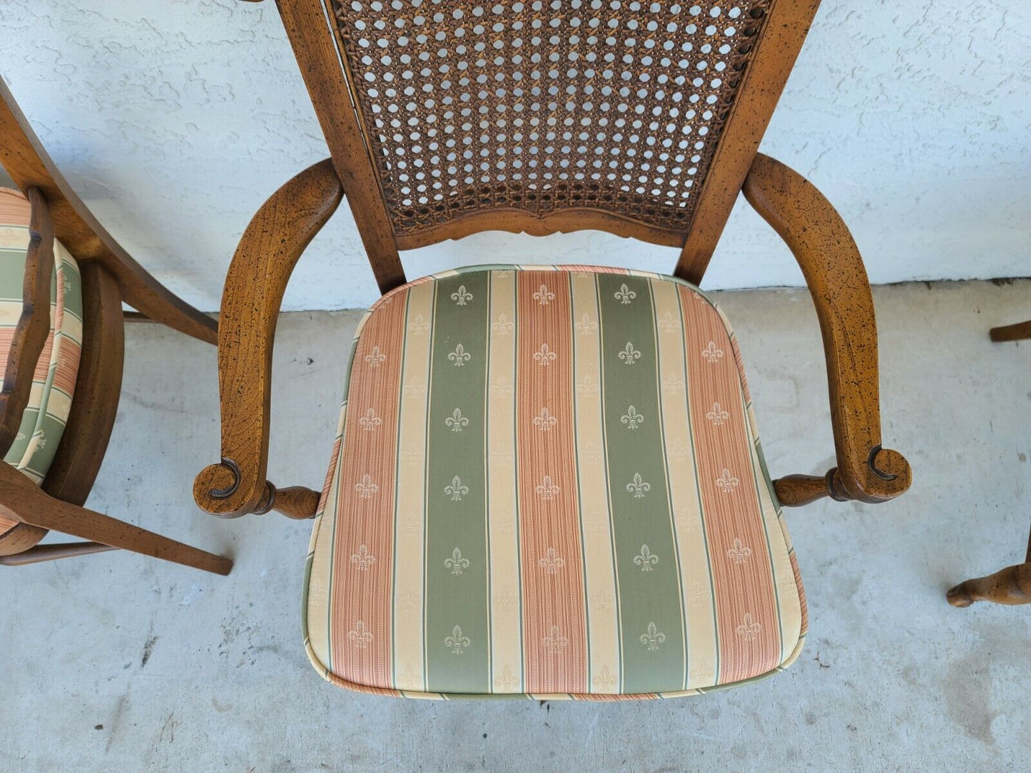 Vintage French Country Oak Dining Chairs - Set of 6