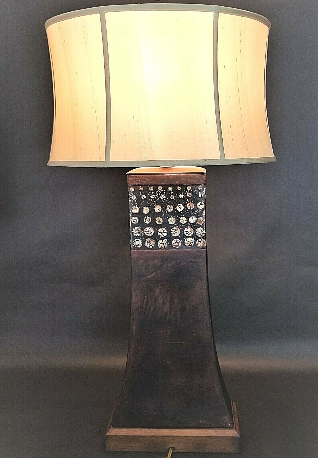 THE NATURAL LIGHT MCM Modern Contemporary Ceramic Table Lamp w Shade 38"