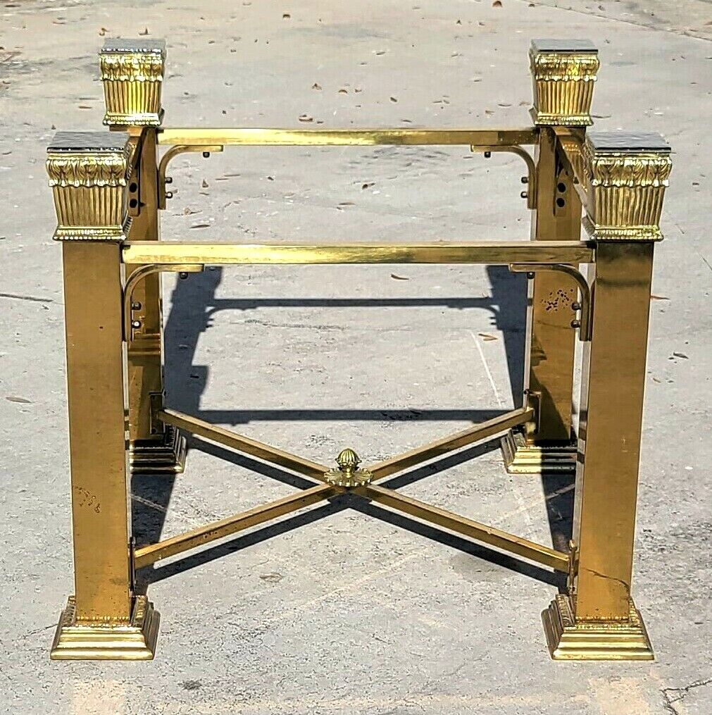 Vintage Italian Brass 4 Column Dining Game Table Base