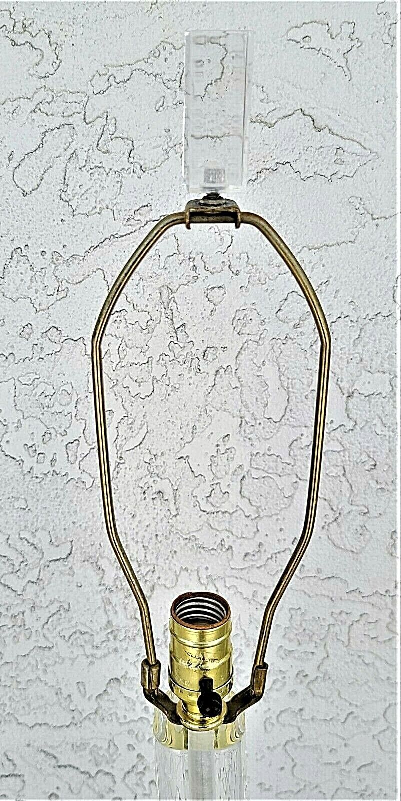 Vintage Art Deco BAUER Lucite & Brass Floor Lamp With Table