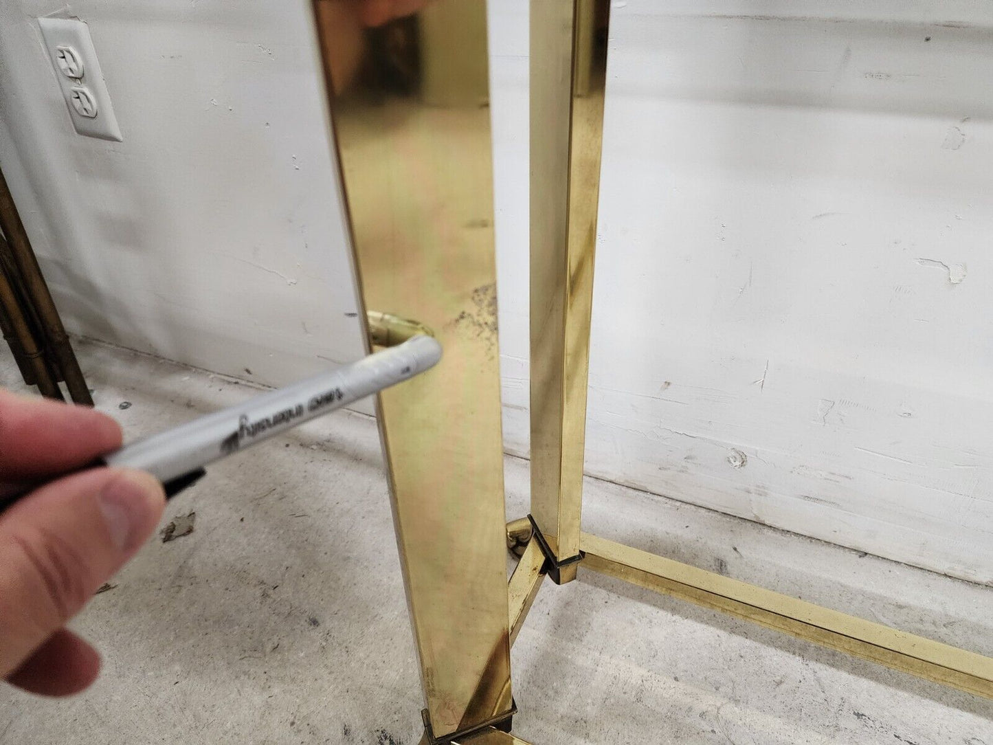 Vintage Console Table Glass & Brass
