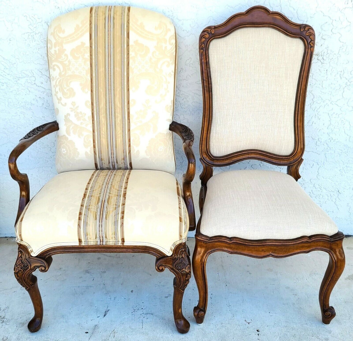 (6) French Provincial Mahogany Dining Chairs by BAU Furniture Co