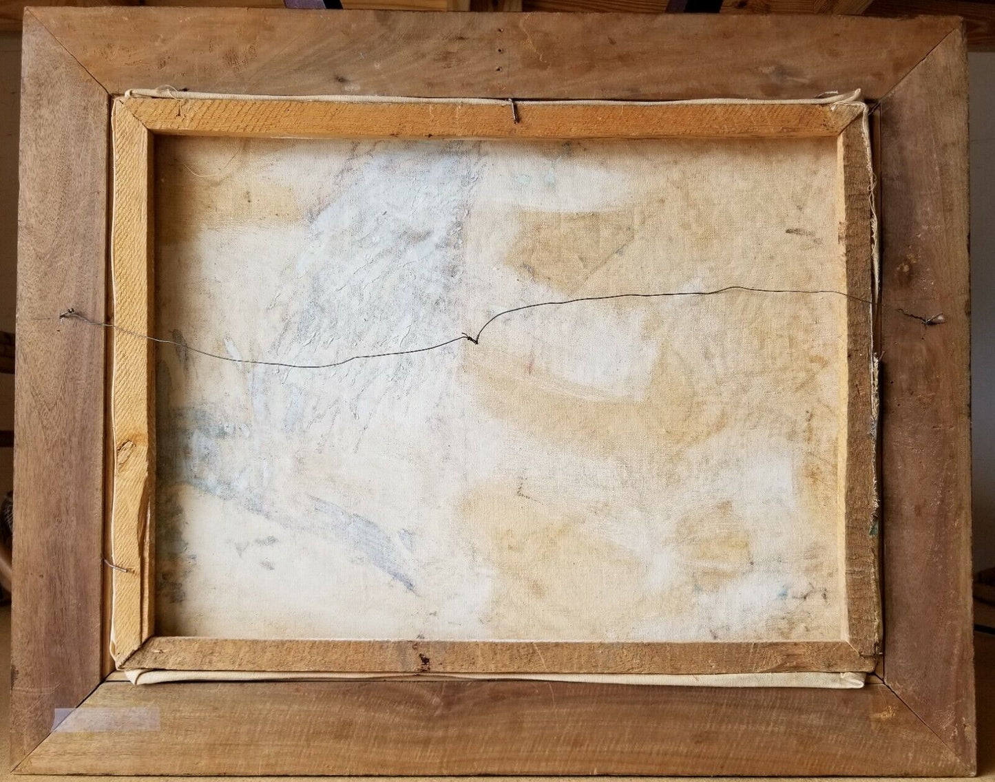 WESNER PIERRE-LOUIS (Haitian 1948-) Oil Painting of Cock Fight