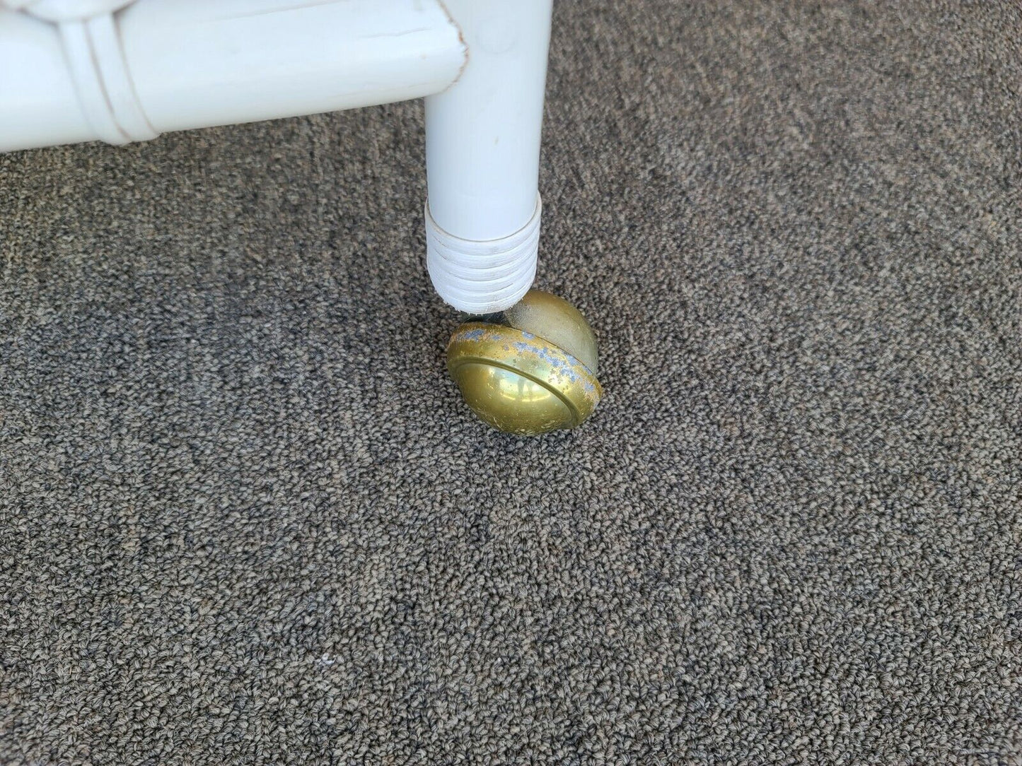 Vintage Palm Beach Coastal Bamboo & Glass 2 Tier Dry Bar Serving Cart Trolley