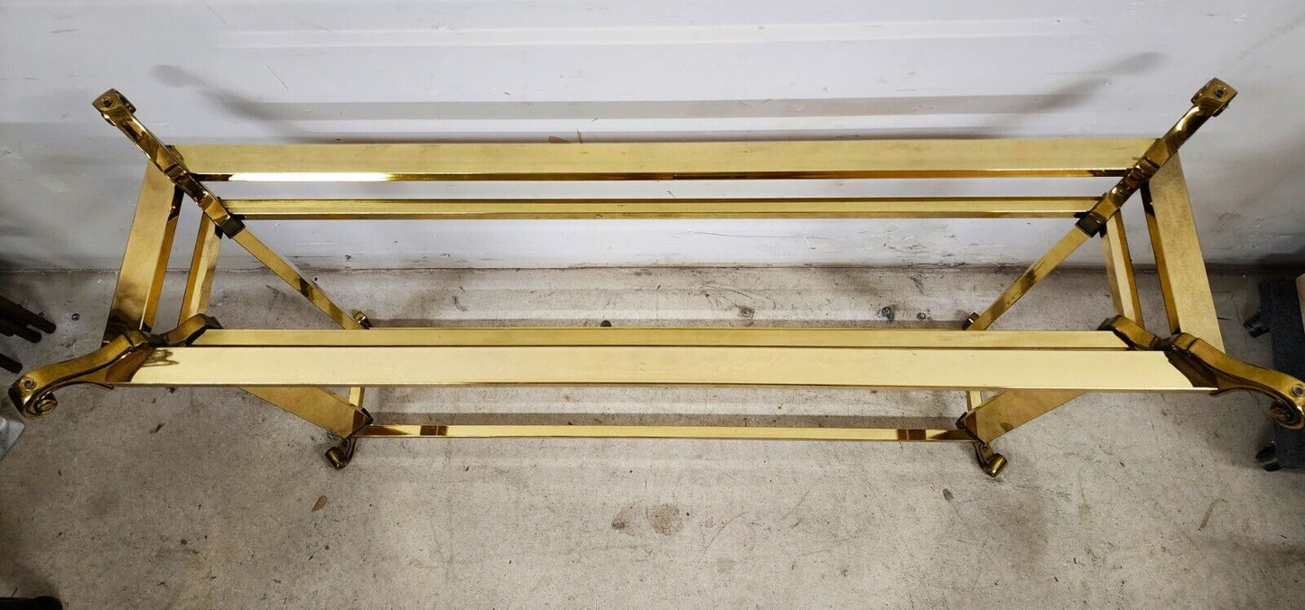Vintage Console Table Glass & Brass