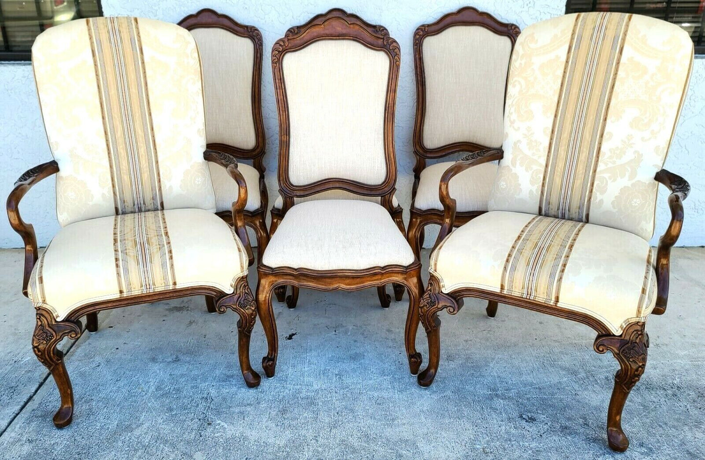 (6) French Provincial Mahogany Dining Chairs by BAU Furniture Co