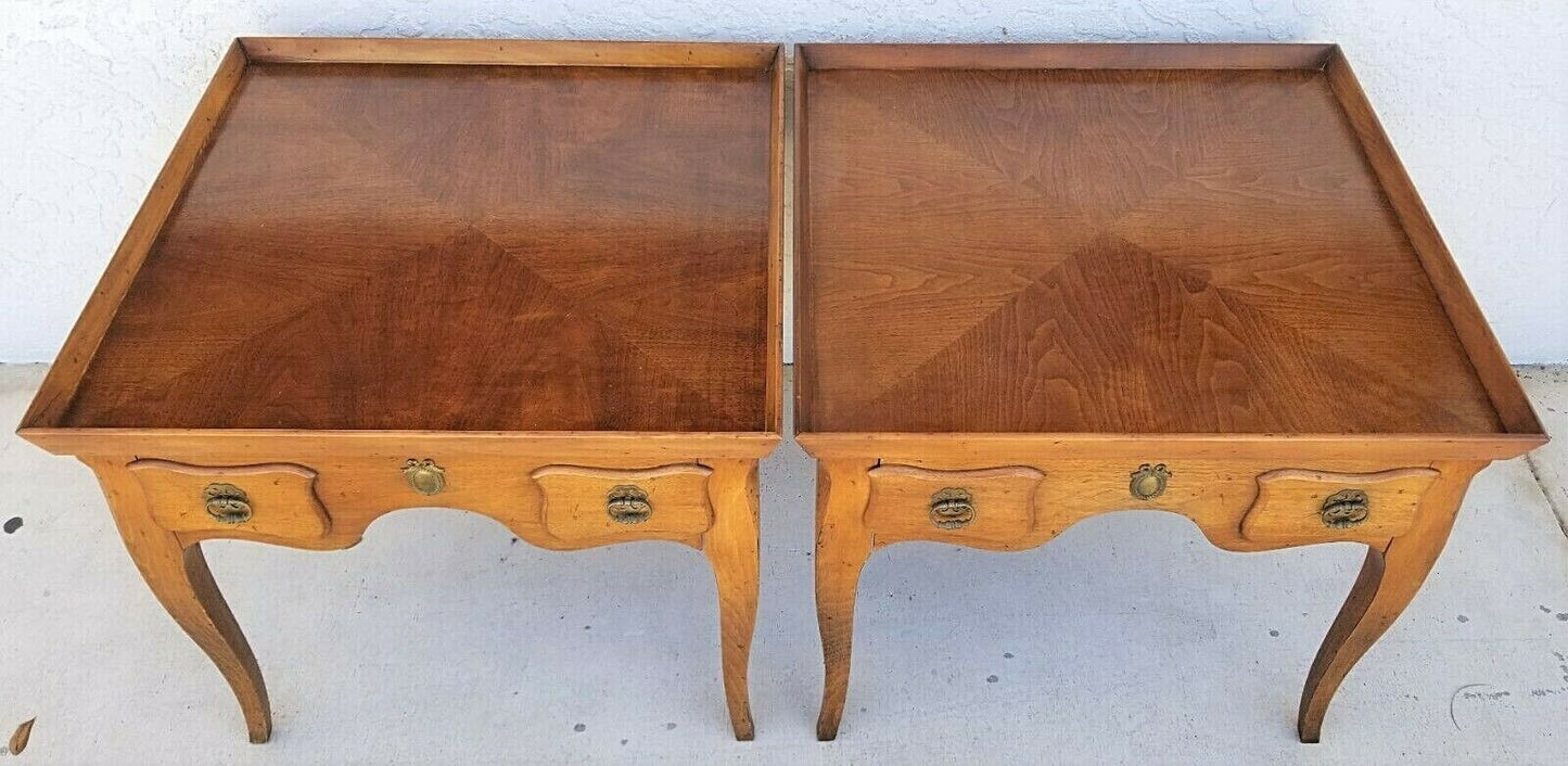 1950's Pair of BAKER MILLING ROAD French Country Solid Wood Side End Tables