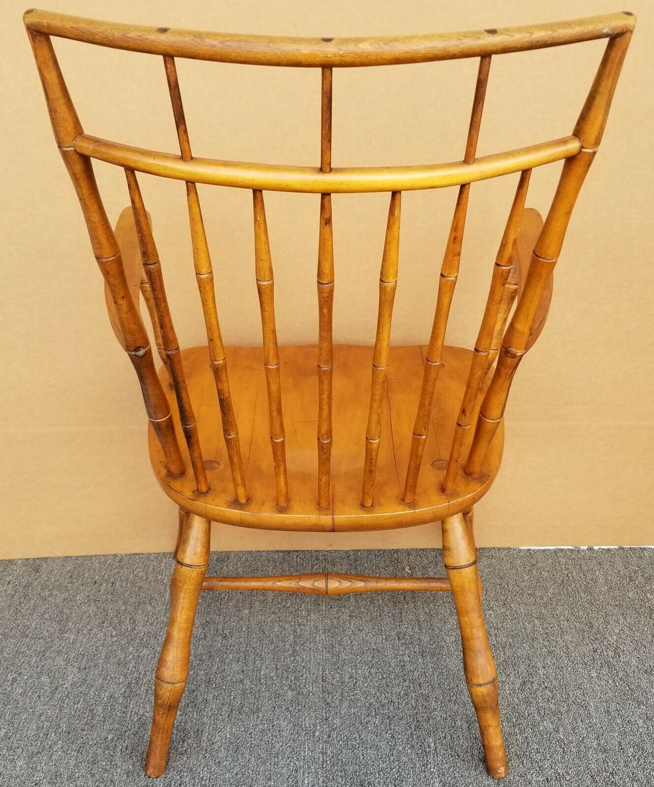 Vtg ETHAN ALLEN FAUX BAMBOO BIRDCAGE DINING ARMCHAIR