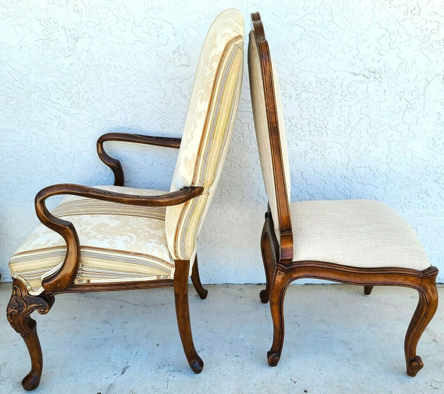 (6) French Provincial Mahogany Dining Chairs by BAU Furniture Co
