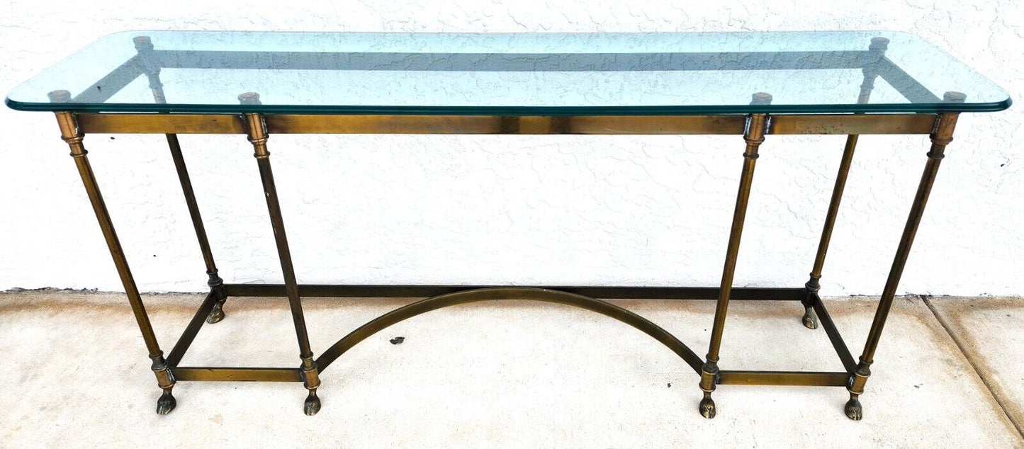 Vintage Console Table Glass & Brass