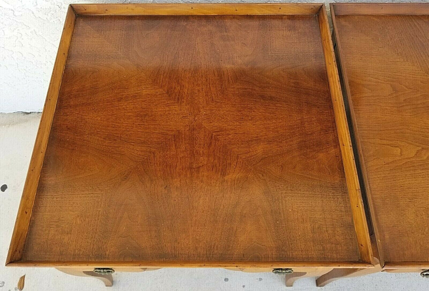 1950's Pair of BAKER MILLING ROAD French Country Solid Wood Side End Tables