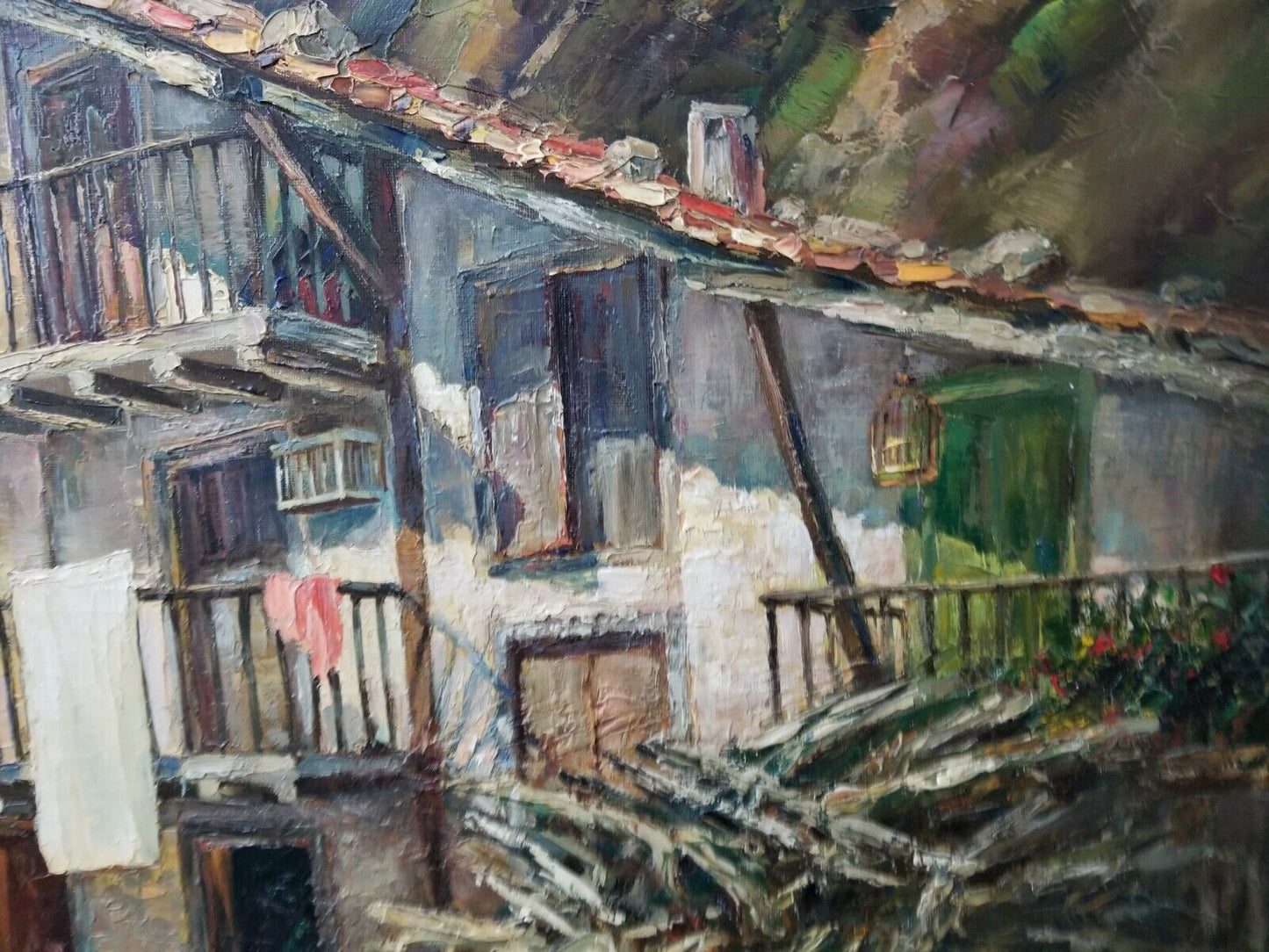 1965 Original Signed ALBERT STEINMANN Basque Spain Countryside Oil Painting