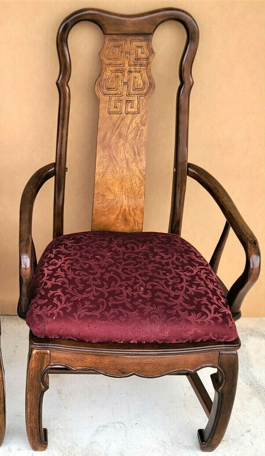 Asian Ming Solid Mahogany Dining Armchairs by UNIVERSAL FURNITURE - Set of 2