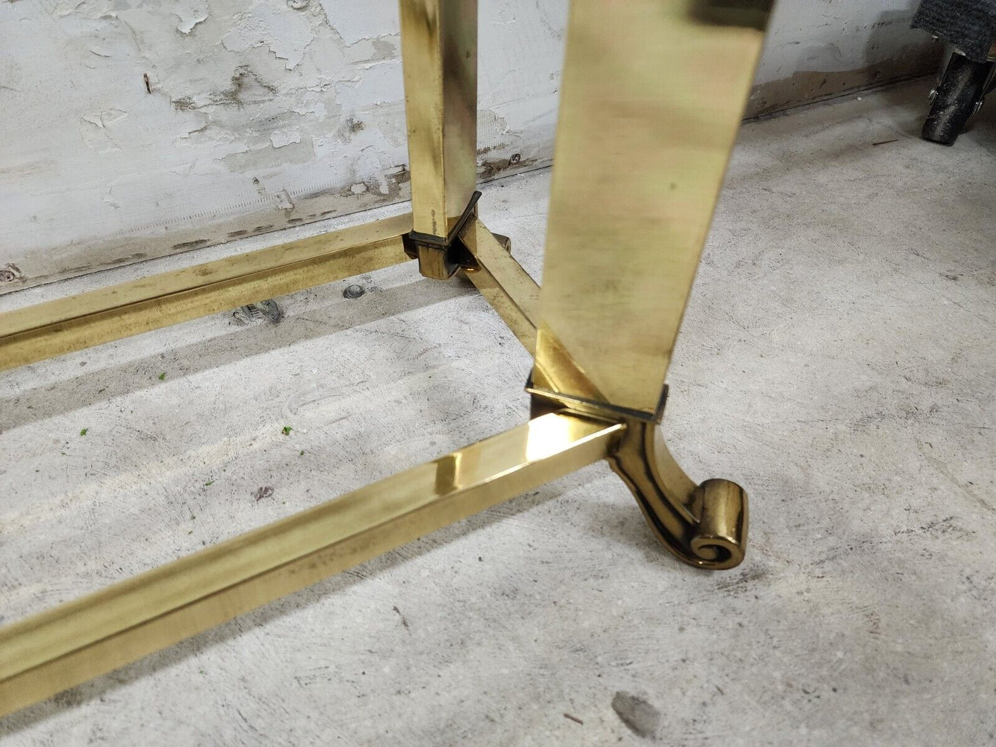 Vintage Console Table Glass & Brass