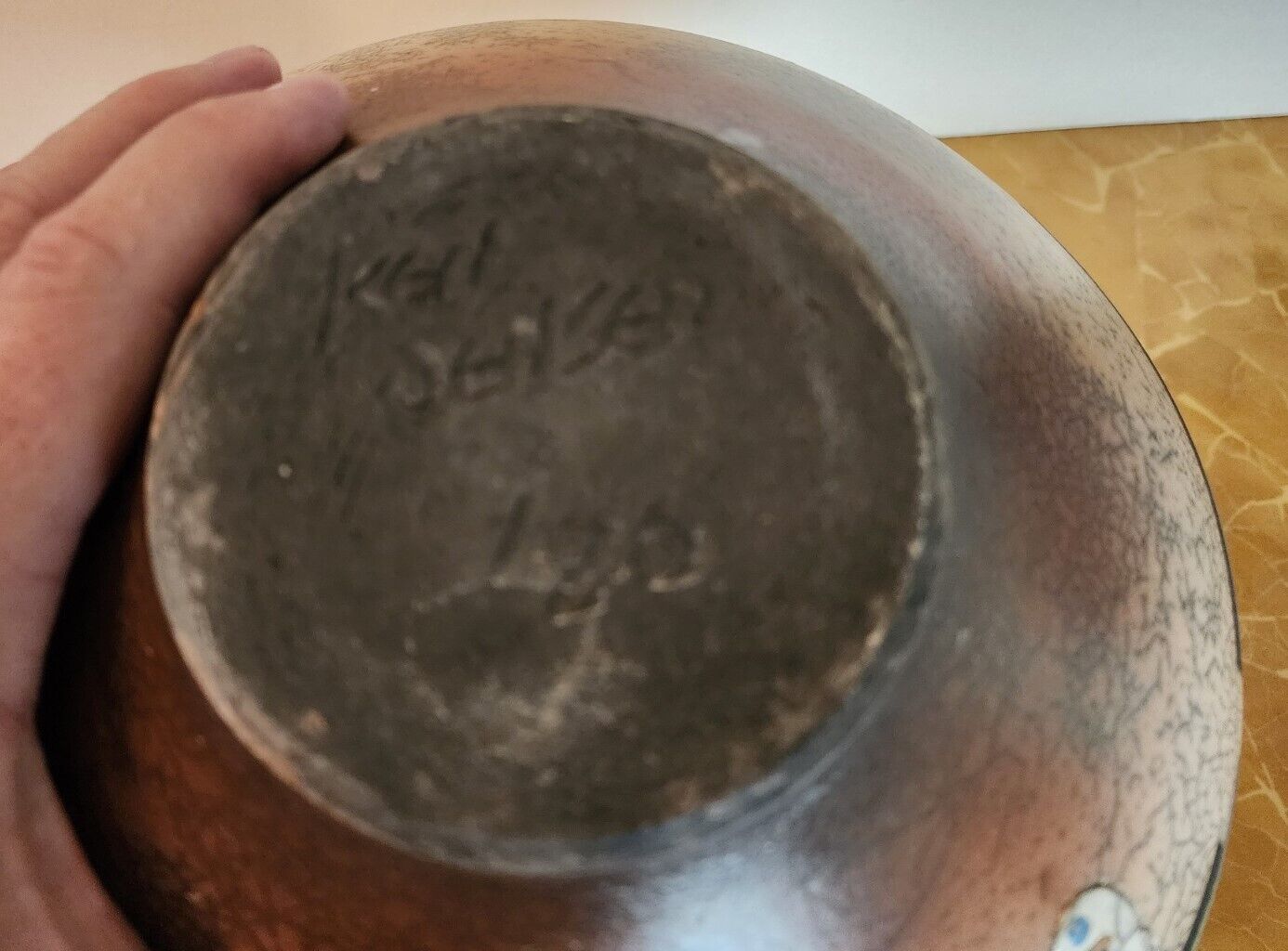 KEN JENSEN Pottery 1980 Raku Vase Vessel Signed