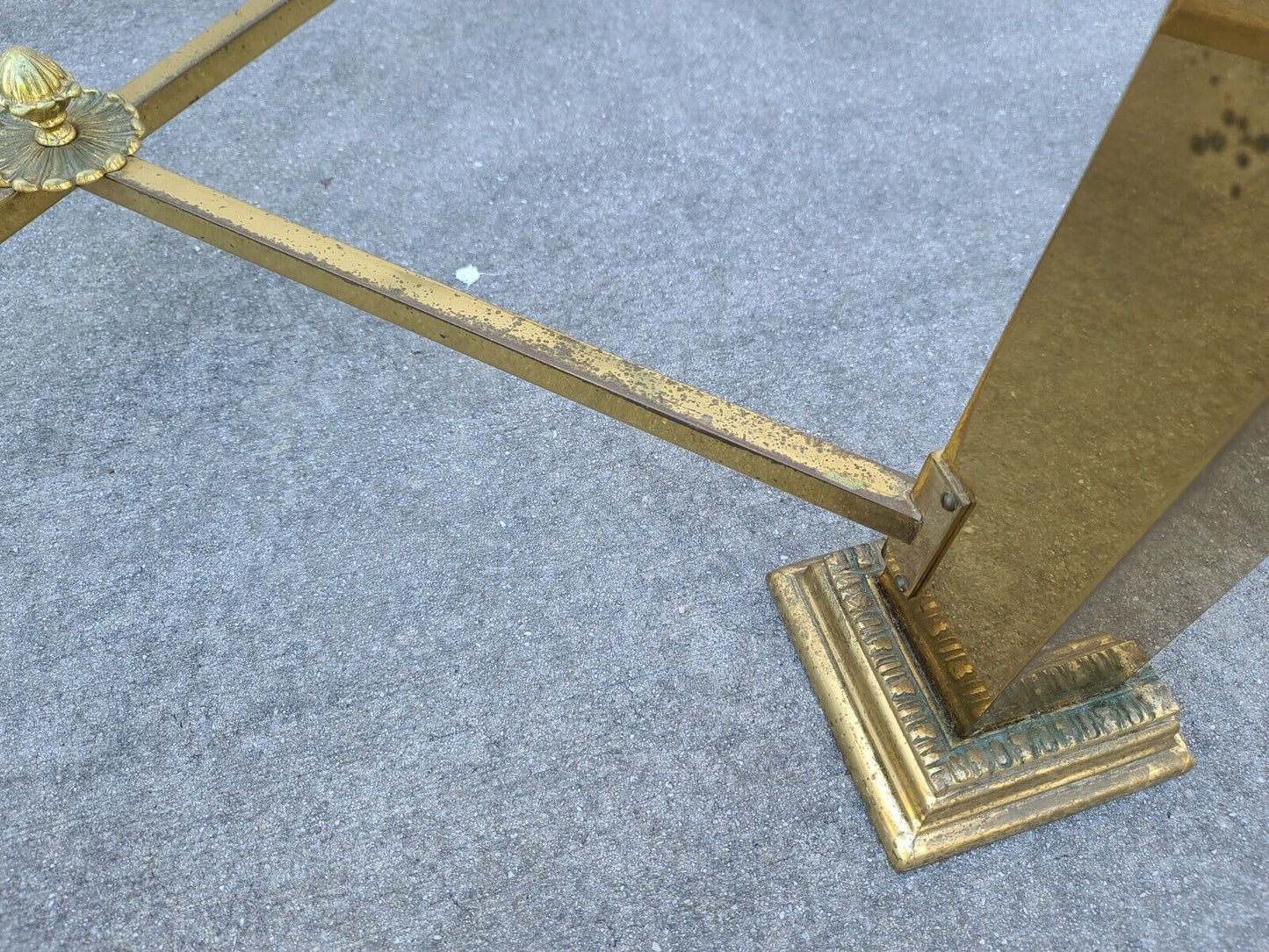 Vintage Italian Brass 4 Column Dining Game Table Base