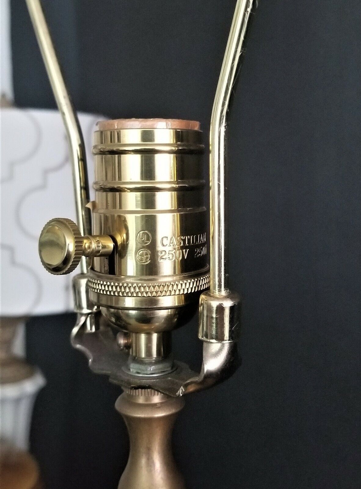 Tall Swirl Glass with Scroll & Paw Base Ornate Collar Table Lamp by CASTILIAN